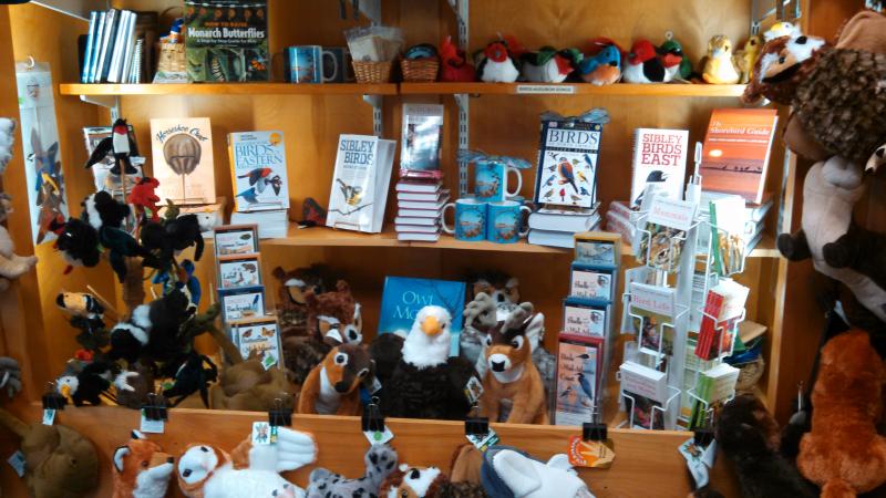 An array of books, mugs and stuffed animals is available at the Prime Hook gift shop. SOURCE SUBMITTED
